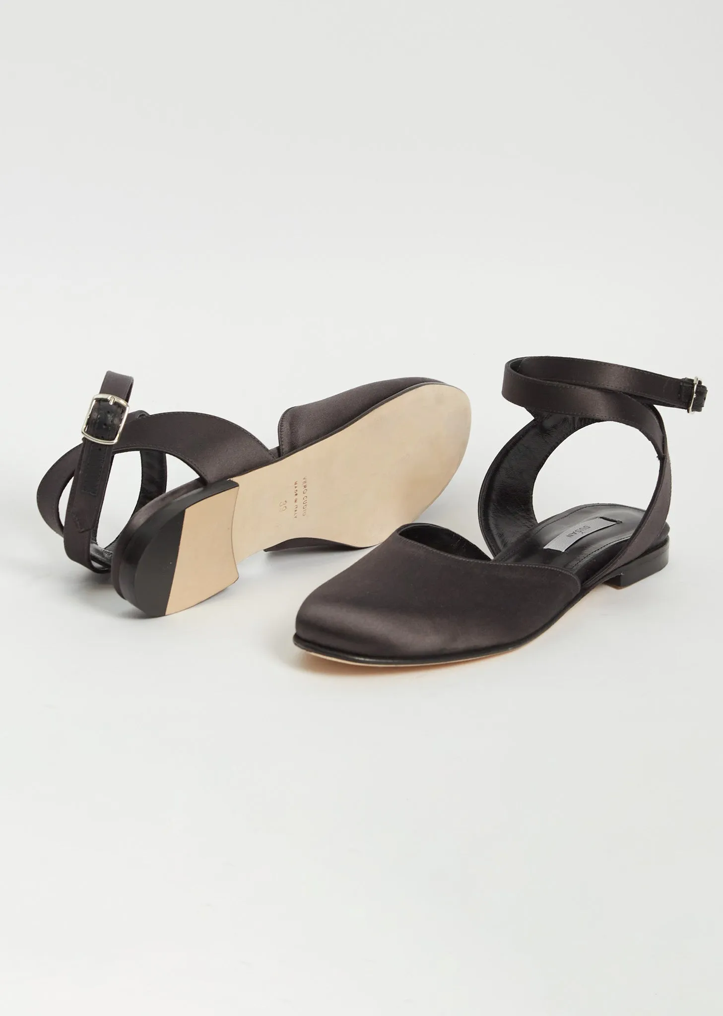 Ankle Strap Satin Ballerina