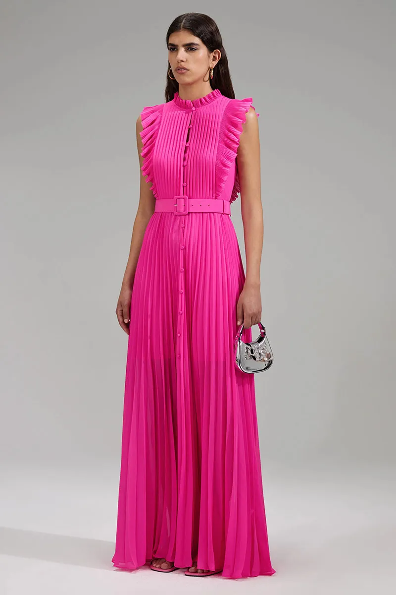 Aries Pleated Graceful Maxi Dress