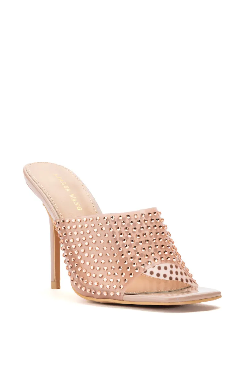 AZALEA WANG JODIE EMBELLISHED NUDE MULE