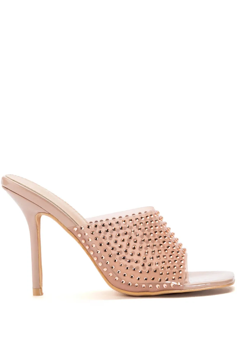 AZALEA WANG JODIE EMBELLISHED NUDE MULE