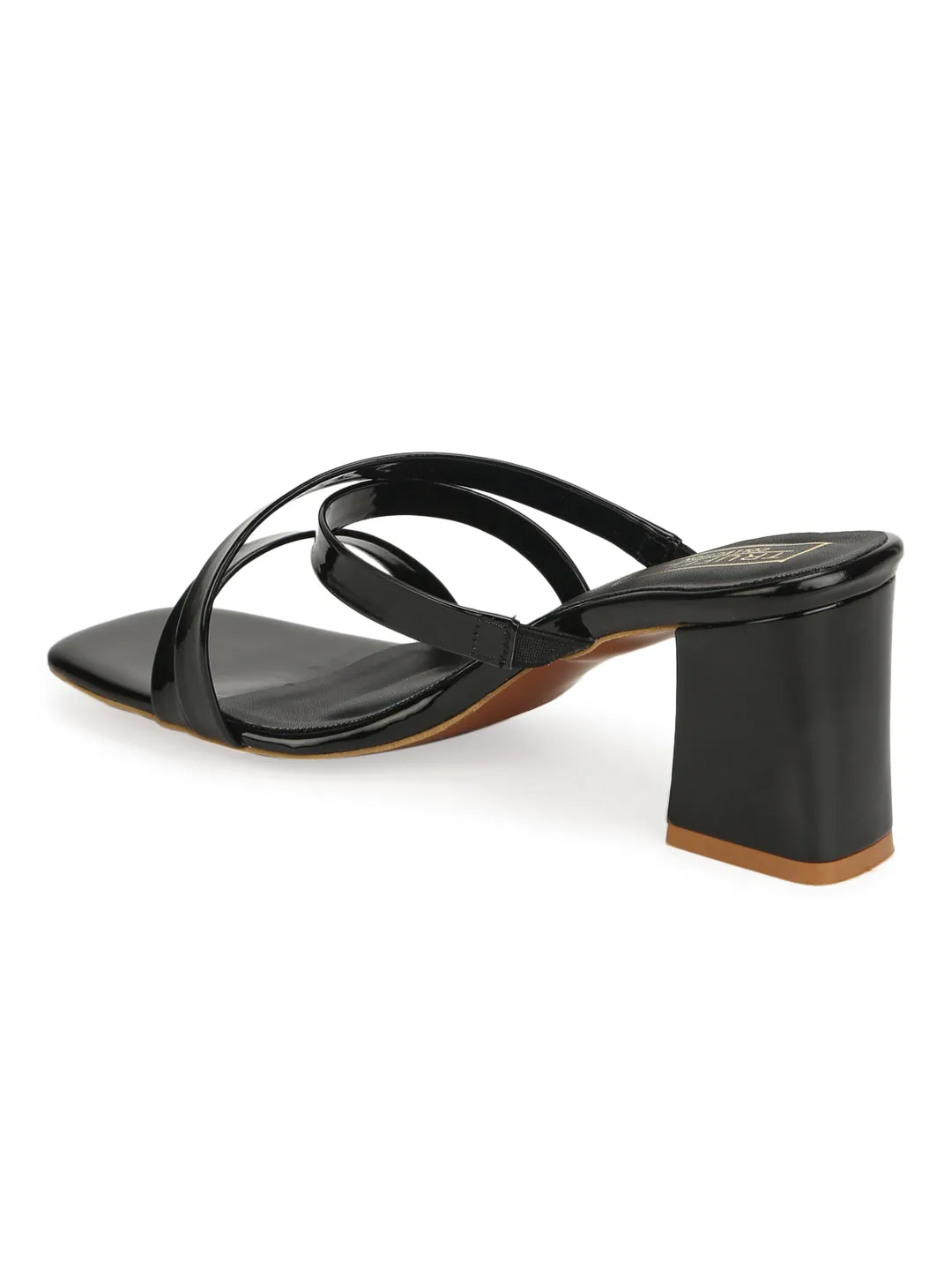 Black Patent Strappy Mules (TC-RLST22-BLK)