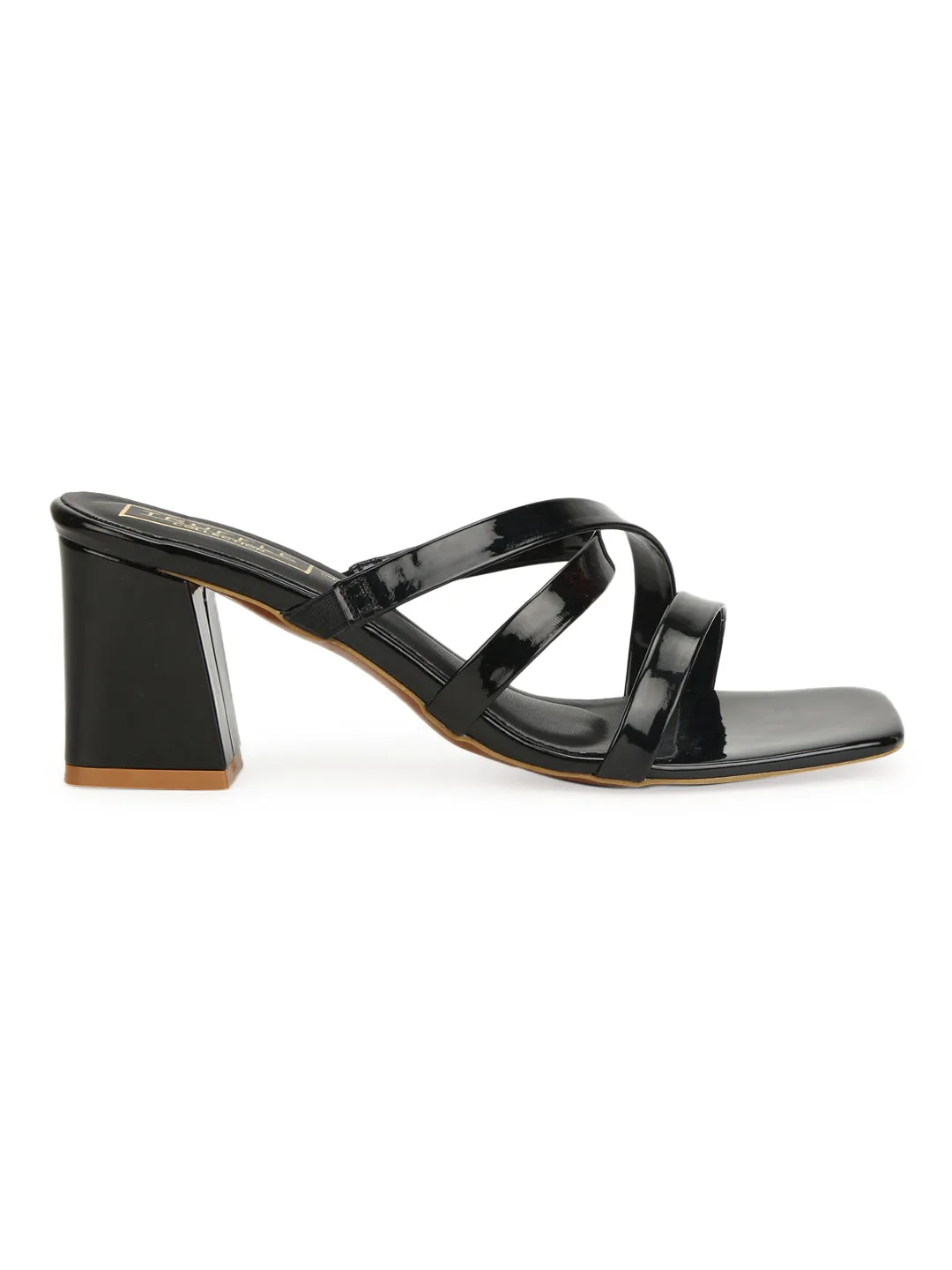 Black Patent Strappy Mules (TC-RLST22-BLK)