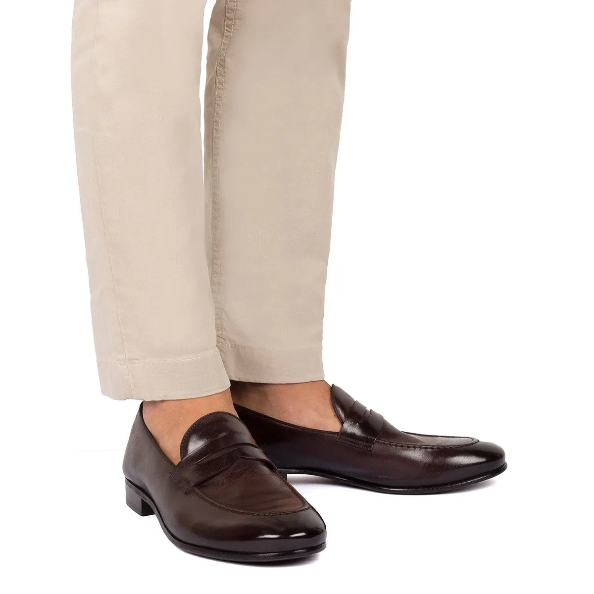 BRIAN 61011<br>Dark brown horse loafers