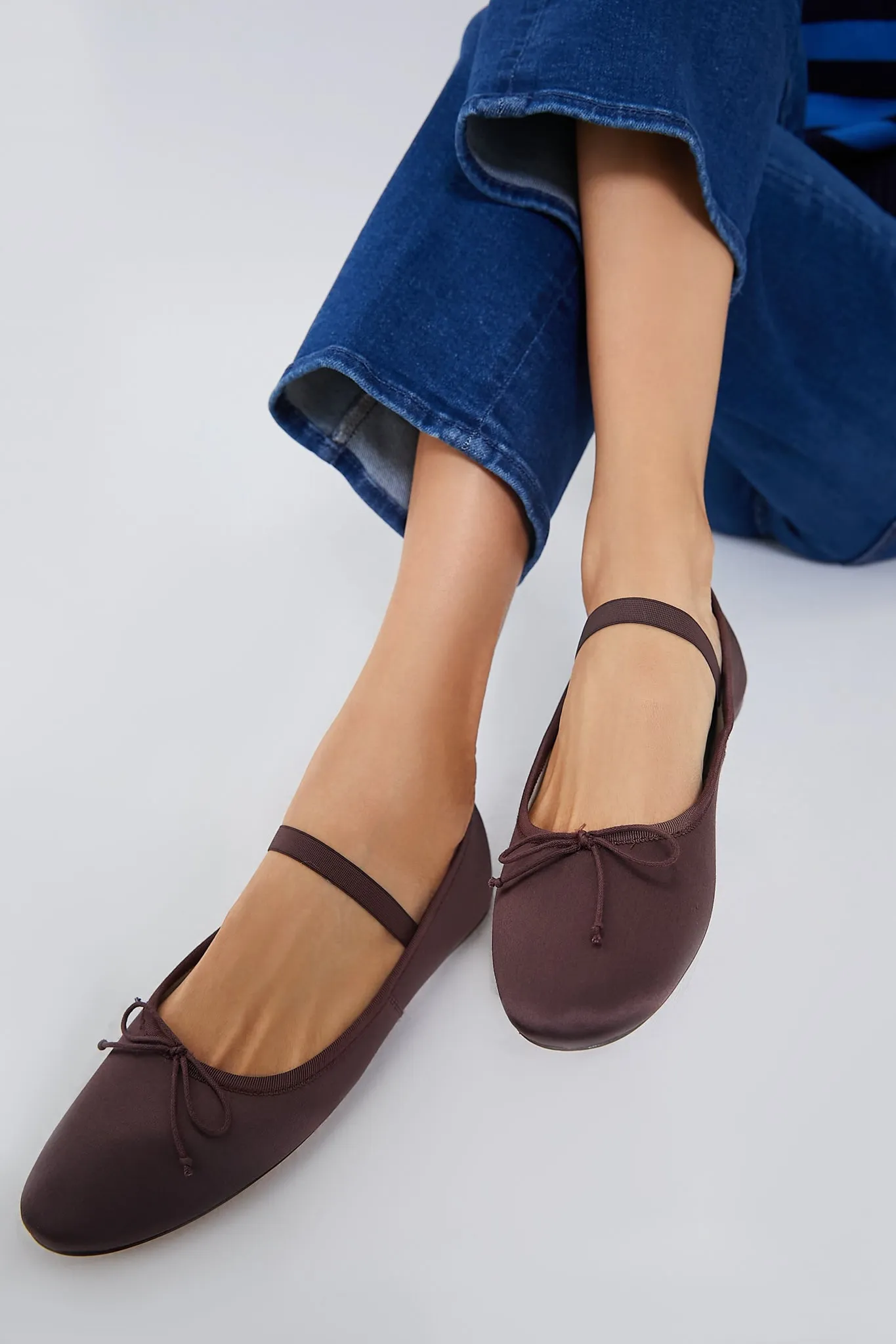 Chocolate Brown Satin Leonie Soft Ballet Flats