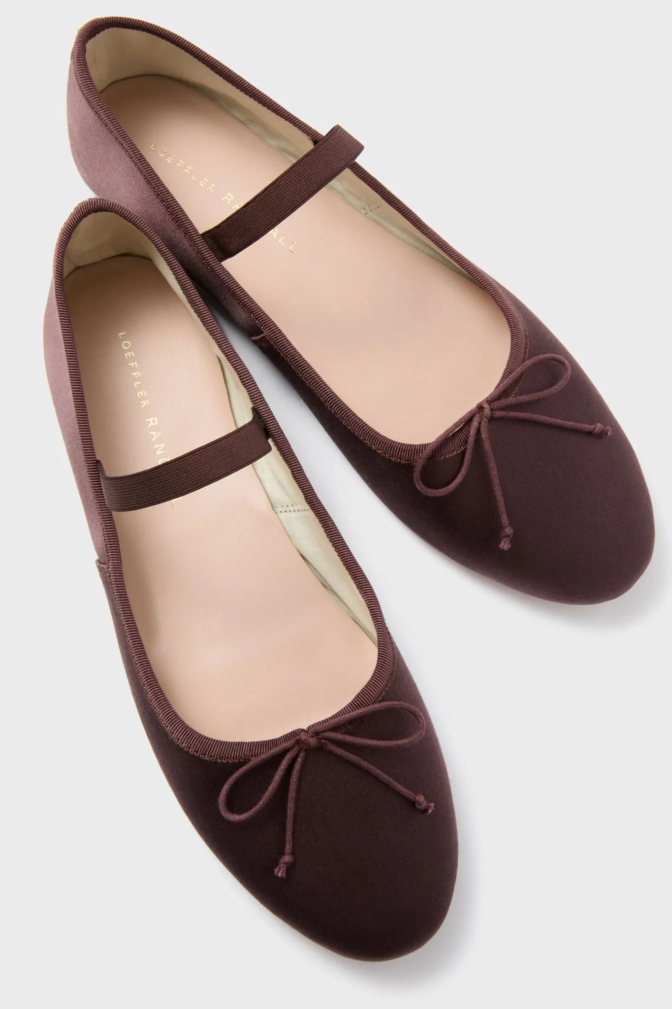 Chocolate Brown Satin Leonie Soft Ballet Flats