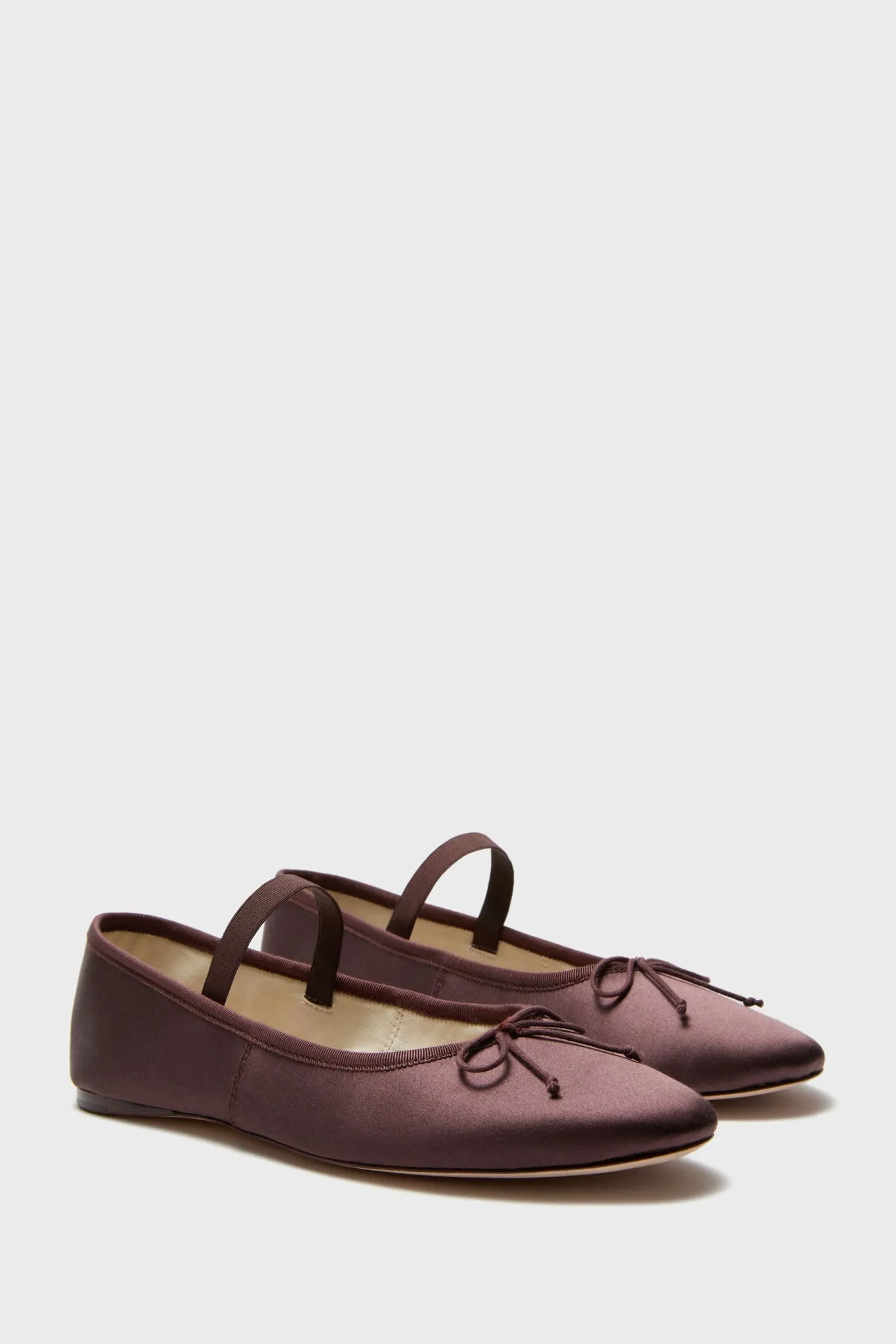 Chocolate Brown Satin Leonie Soft Ballet Flats