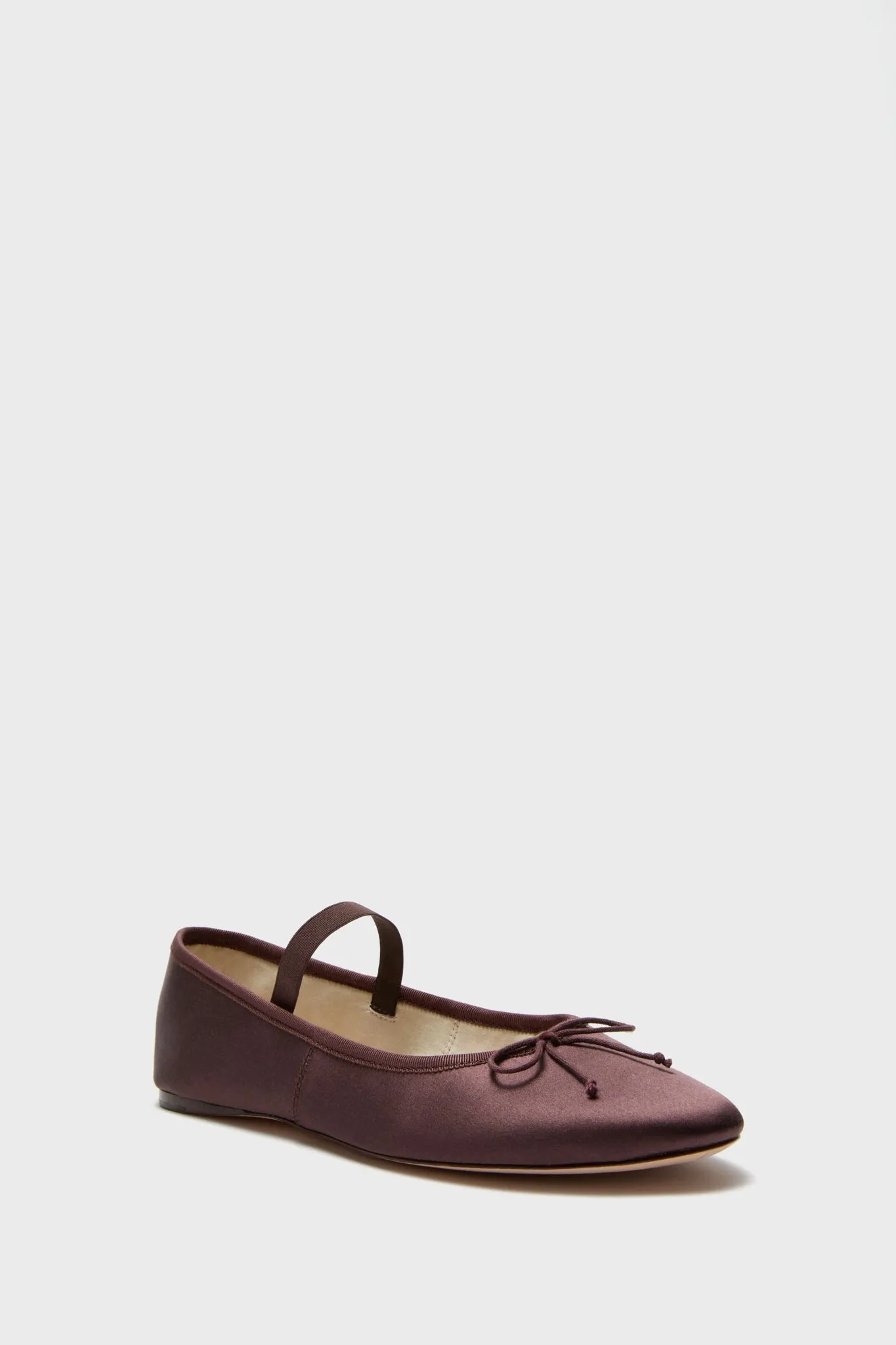 Chocolate Brown Satin Leonie Soft Ballet Flats