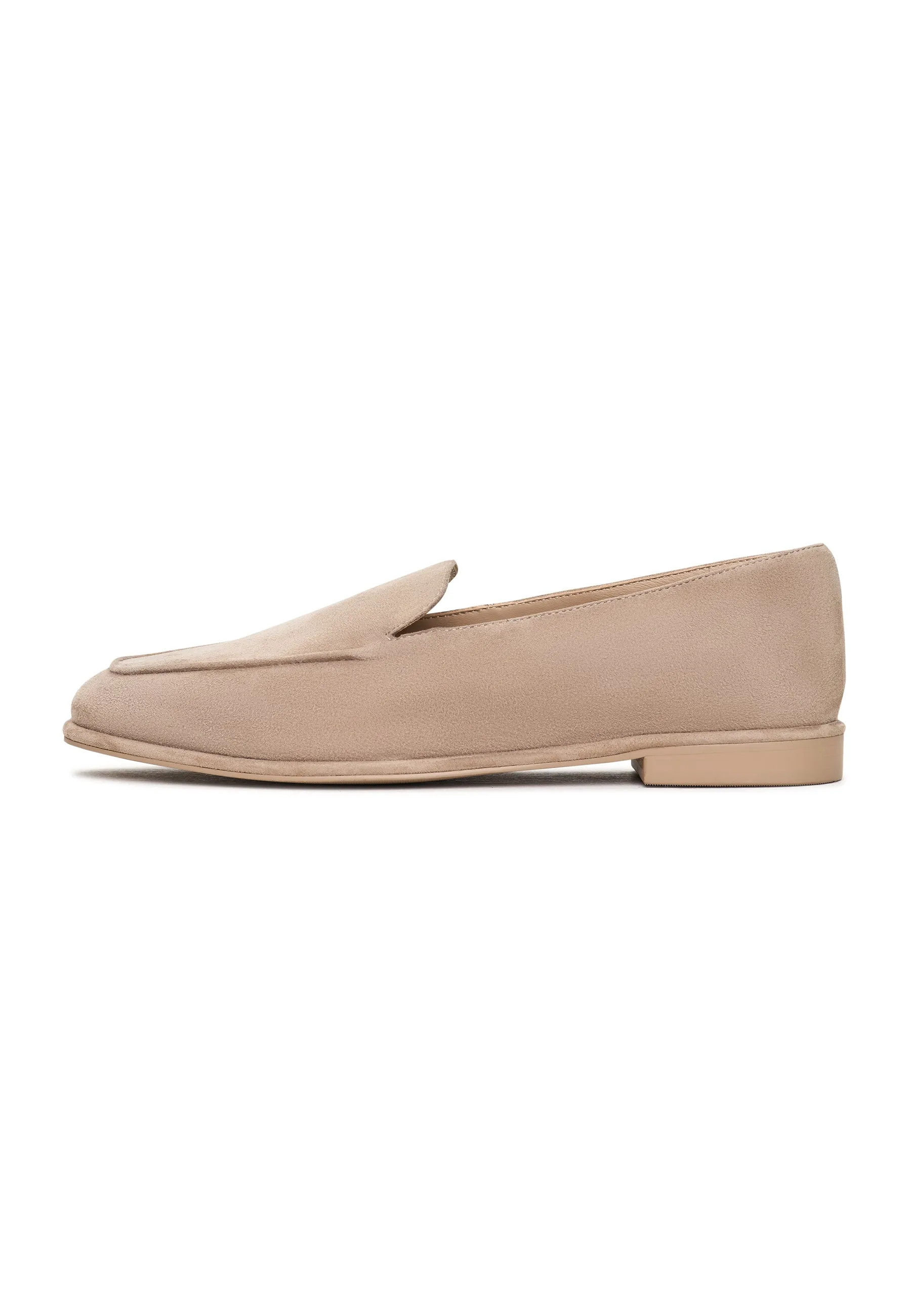 Comfort Suede Platform Loafers Clau - Beige