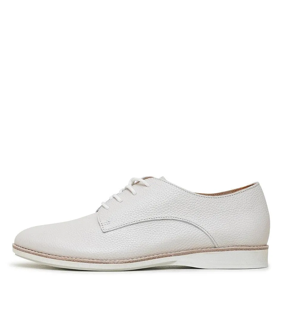 Derby Super Soft Bone Tumble Leather Lace Up Flats