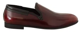 Dolce & Gabbana Elegant Bordeaux Leather Loafers