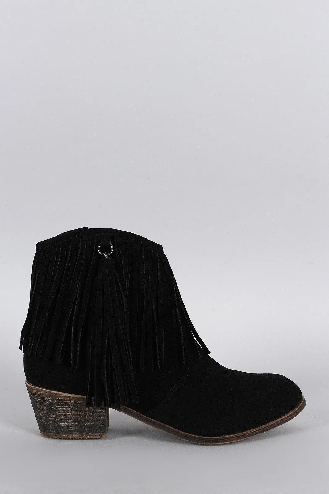 Fringe Tassel Ankle Bootie