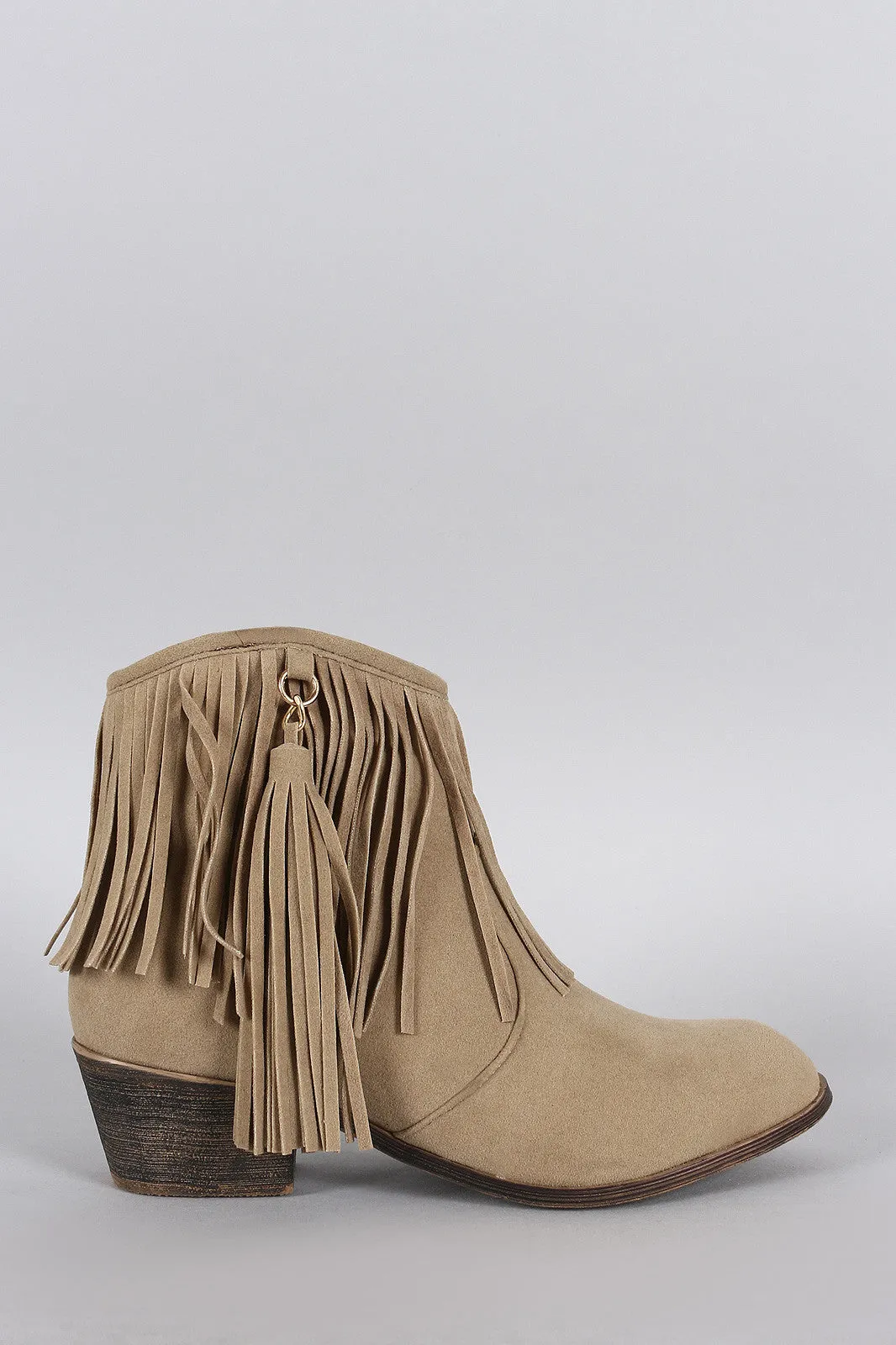 Fringe Tassel Ankle Bootie