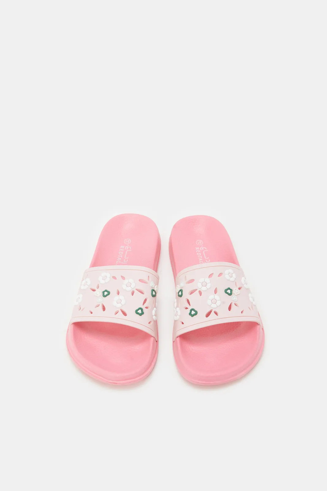 Girls Pink Floral Slide