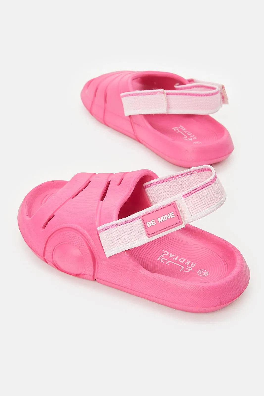 Girls Pink Strap Slide