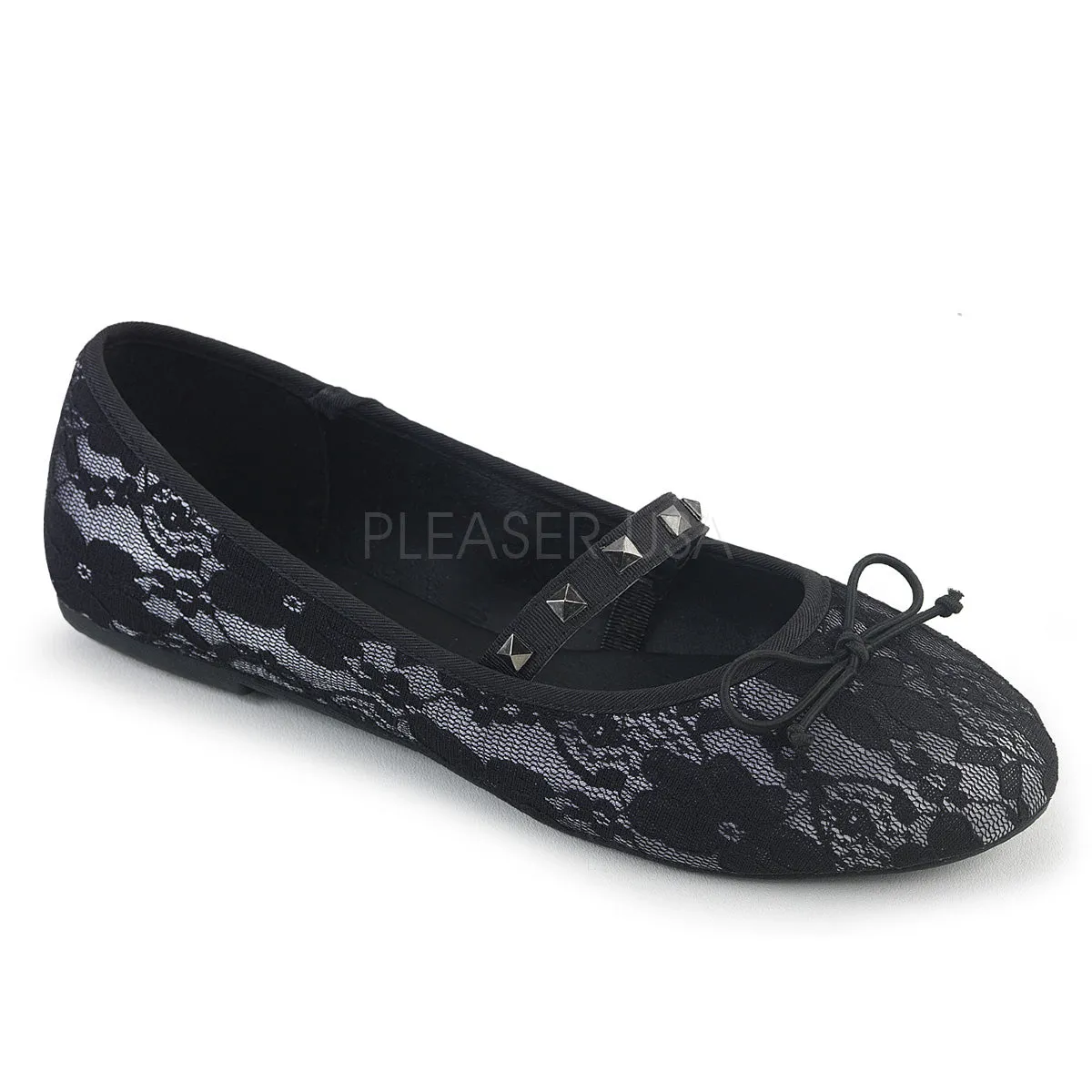 Gothic Ballet White & Black Satin Flats