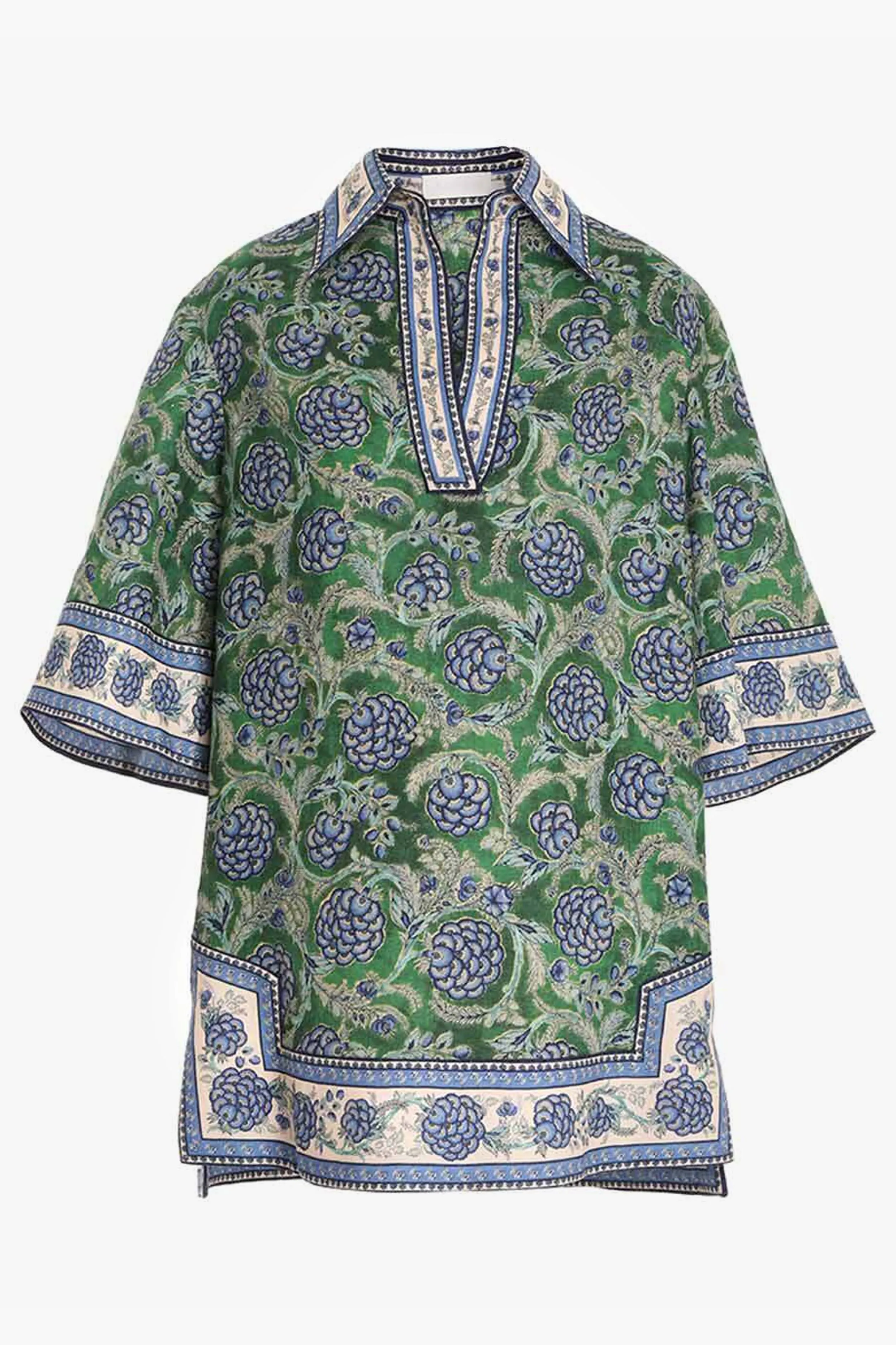 Green and Blue Floral Junie Tunic Dress