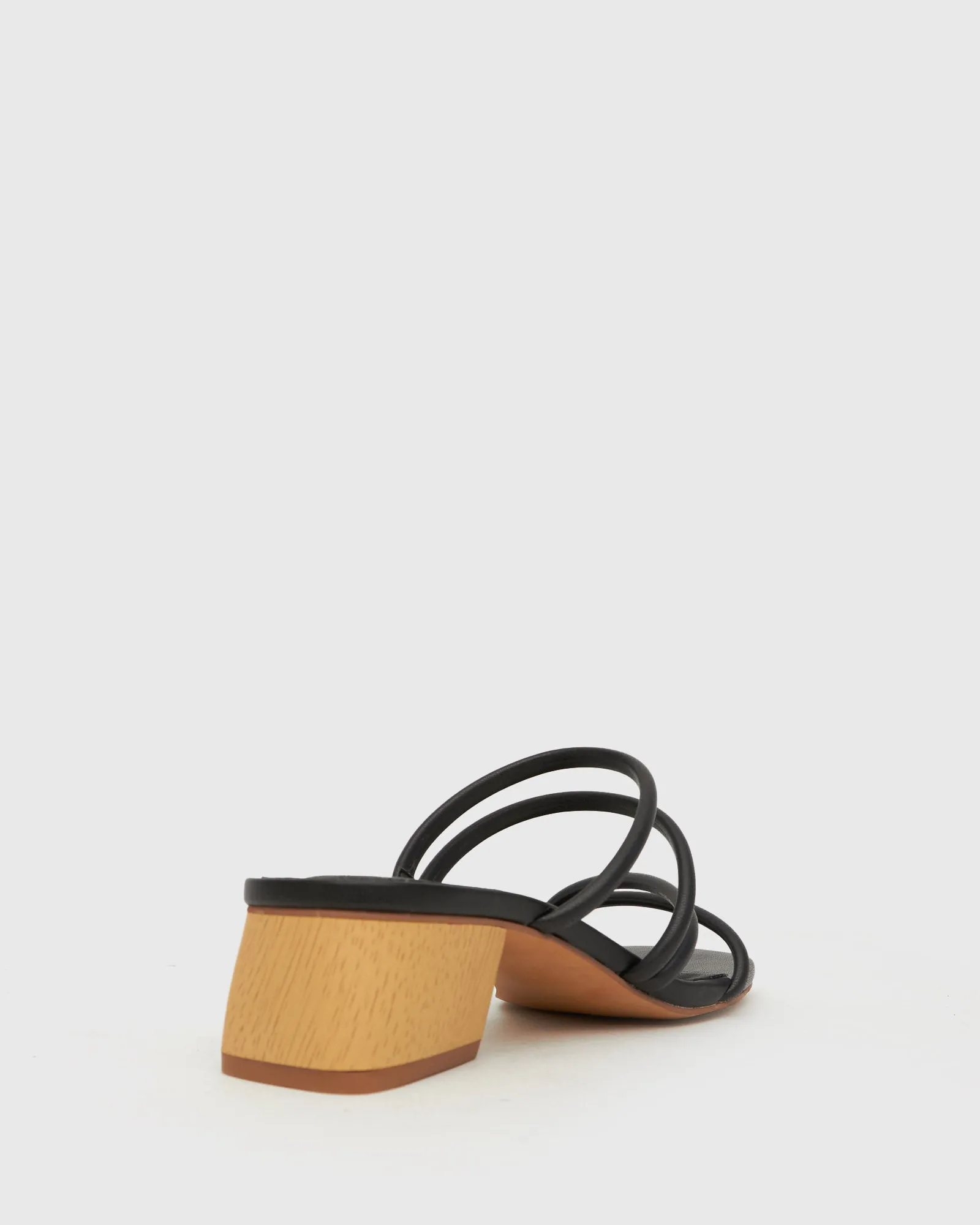 HALLIE Low Wooden Block Heel Mules