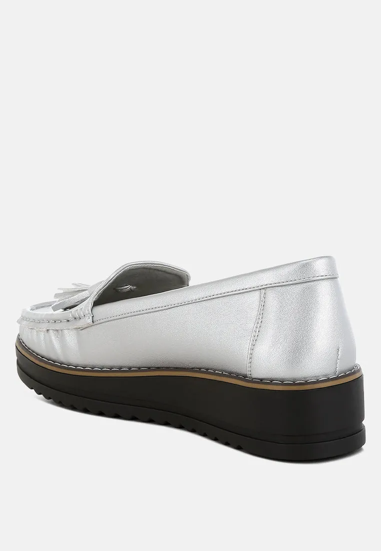 Larana Metallic Tassel Detail Loafers