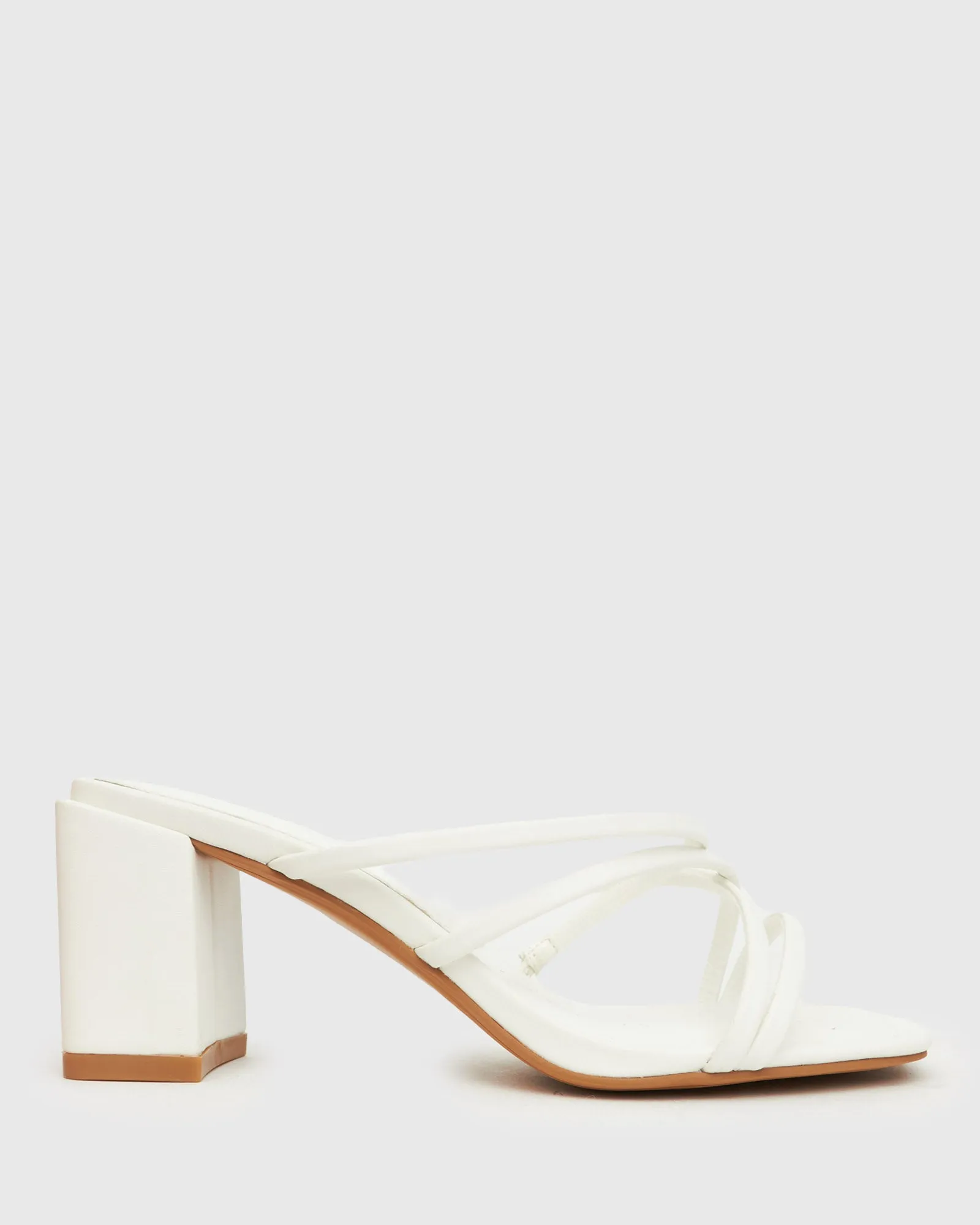 LARVA Block Heel Strappy Mules