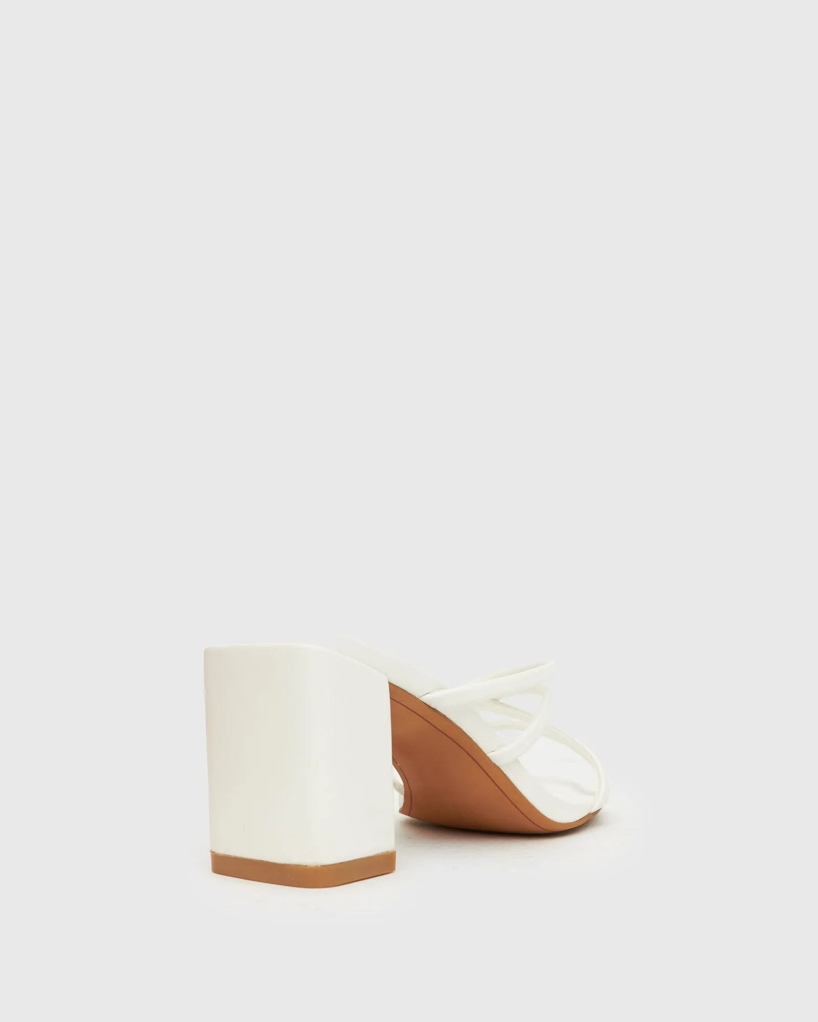 LARVA Block Heel Strappy Mules