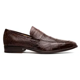 Marco Di Milano Matteo Brown Alligator Penny Loafers