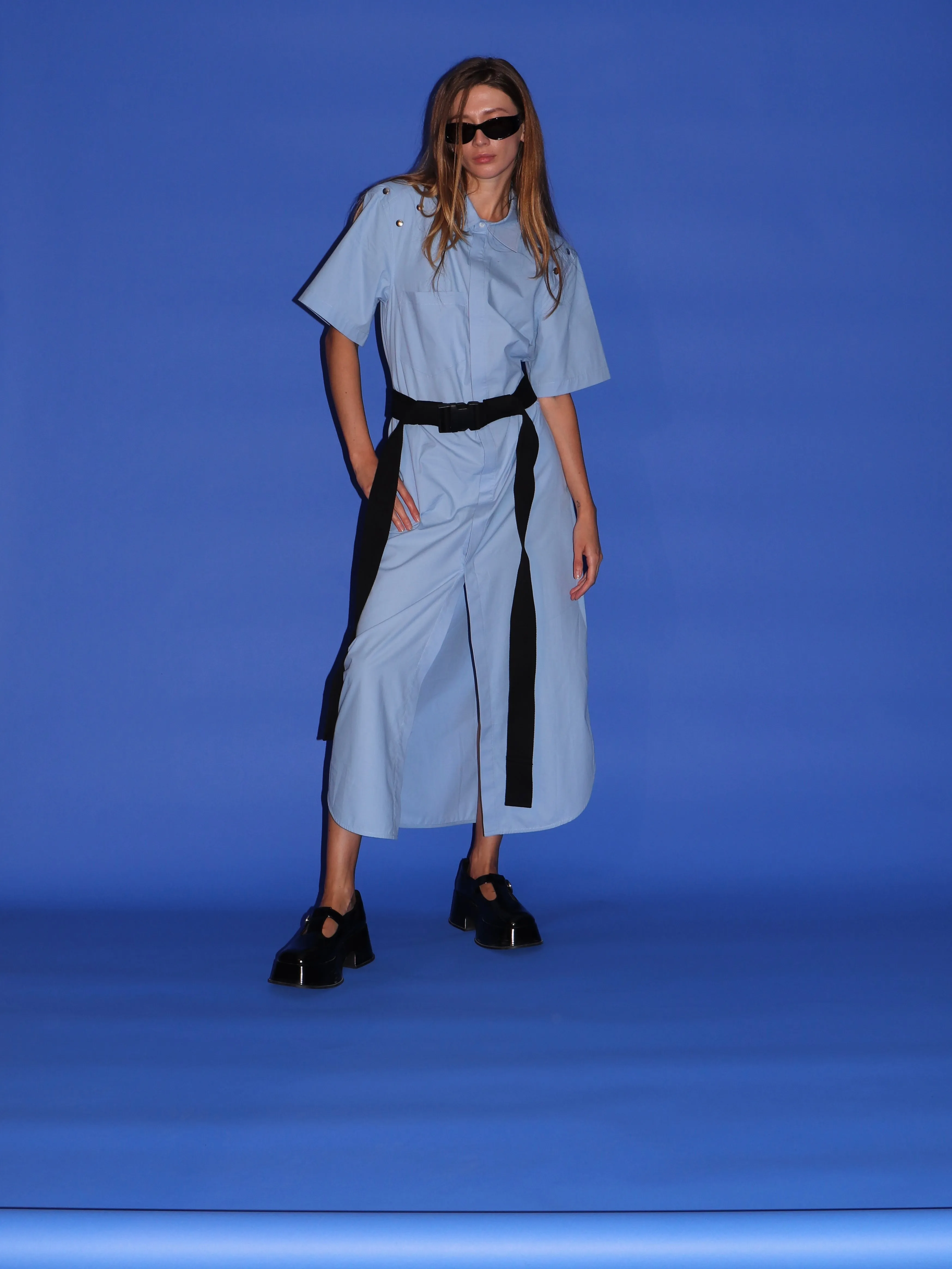 Meet Shirt Dress Light Blue