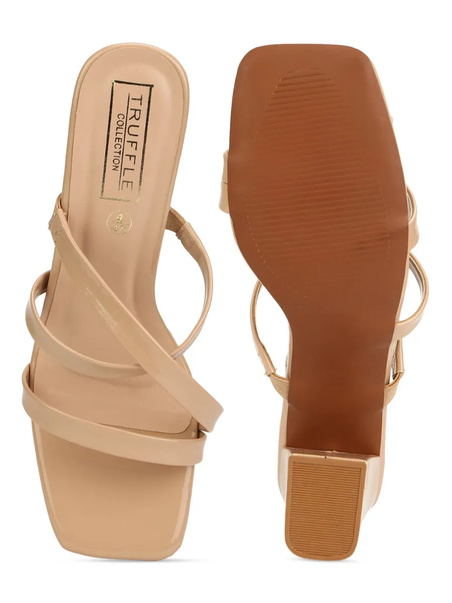 Nude Patent Strappy Mules