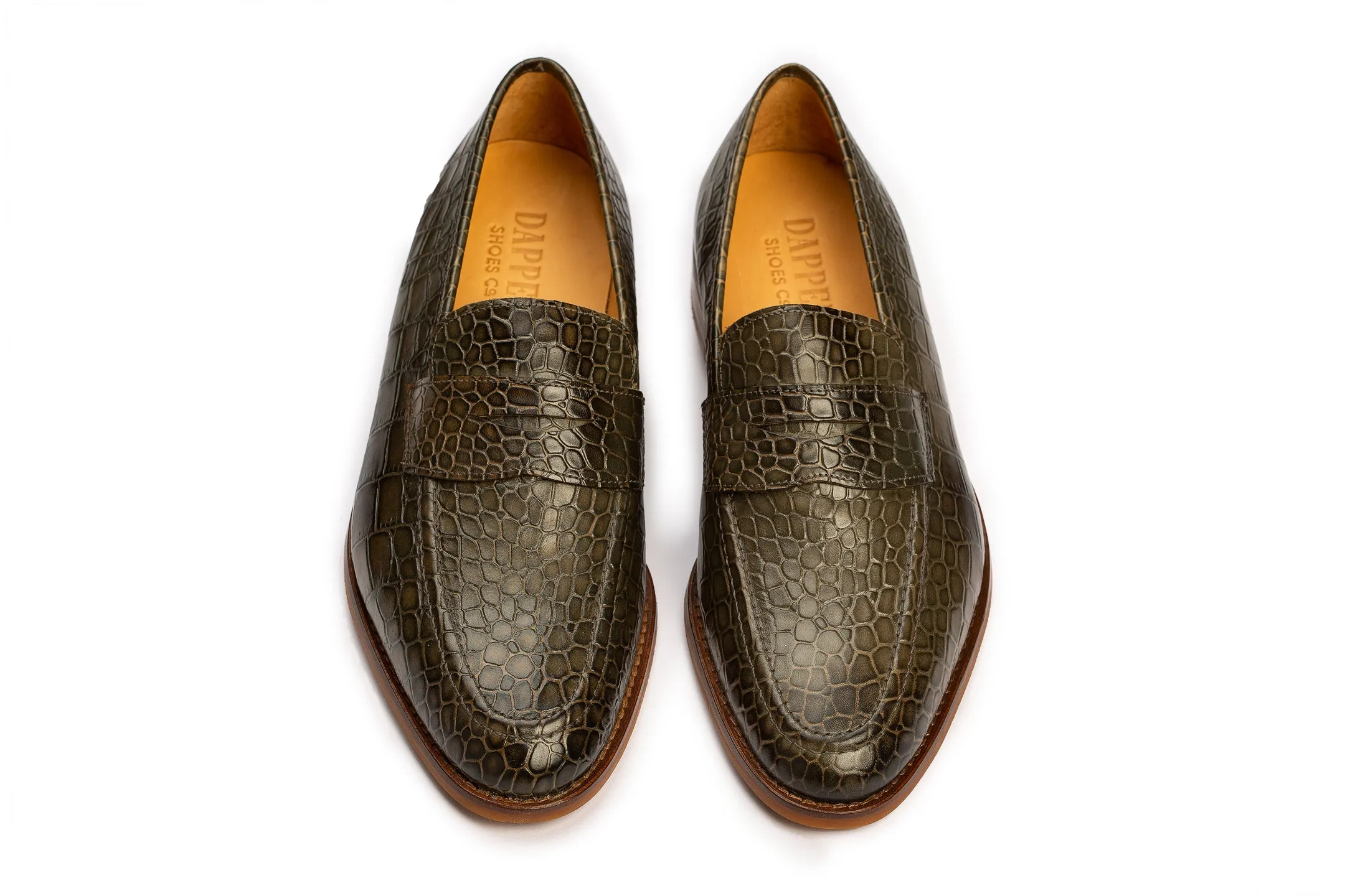 Penny Loafer - Crocodile Green (6,9,10,11 & 12 Only)