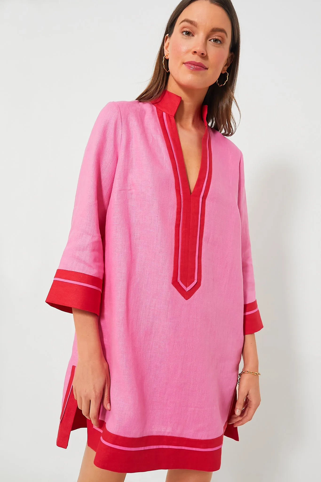 Pink and Poppy Red Collins Caftan