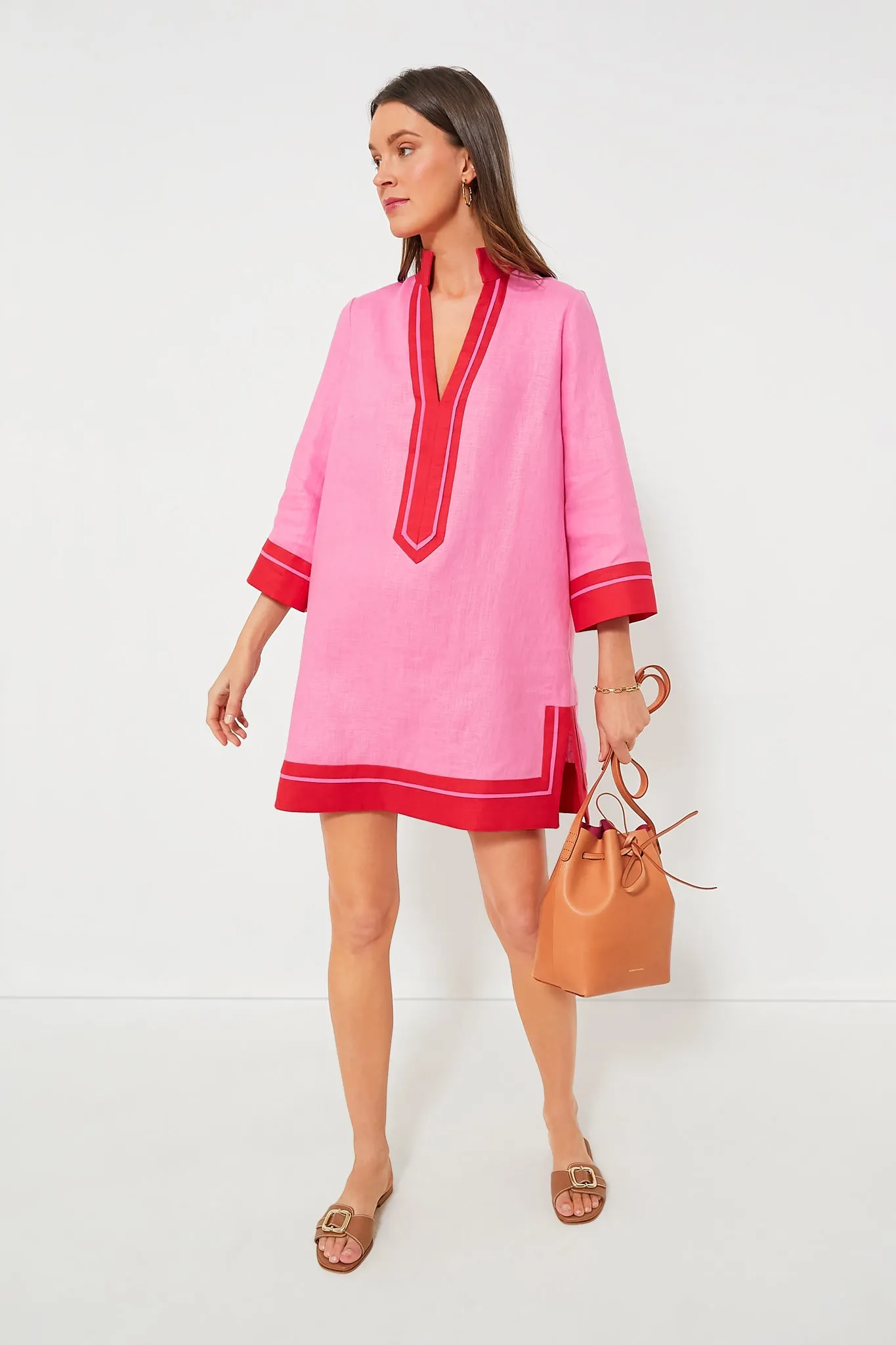 Pink and Poppy Red Collins Caftan