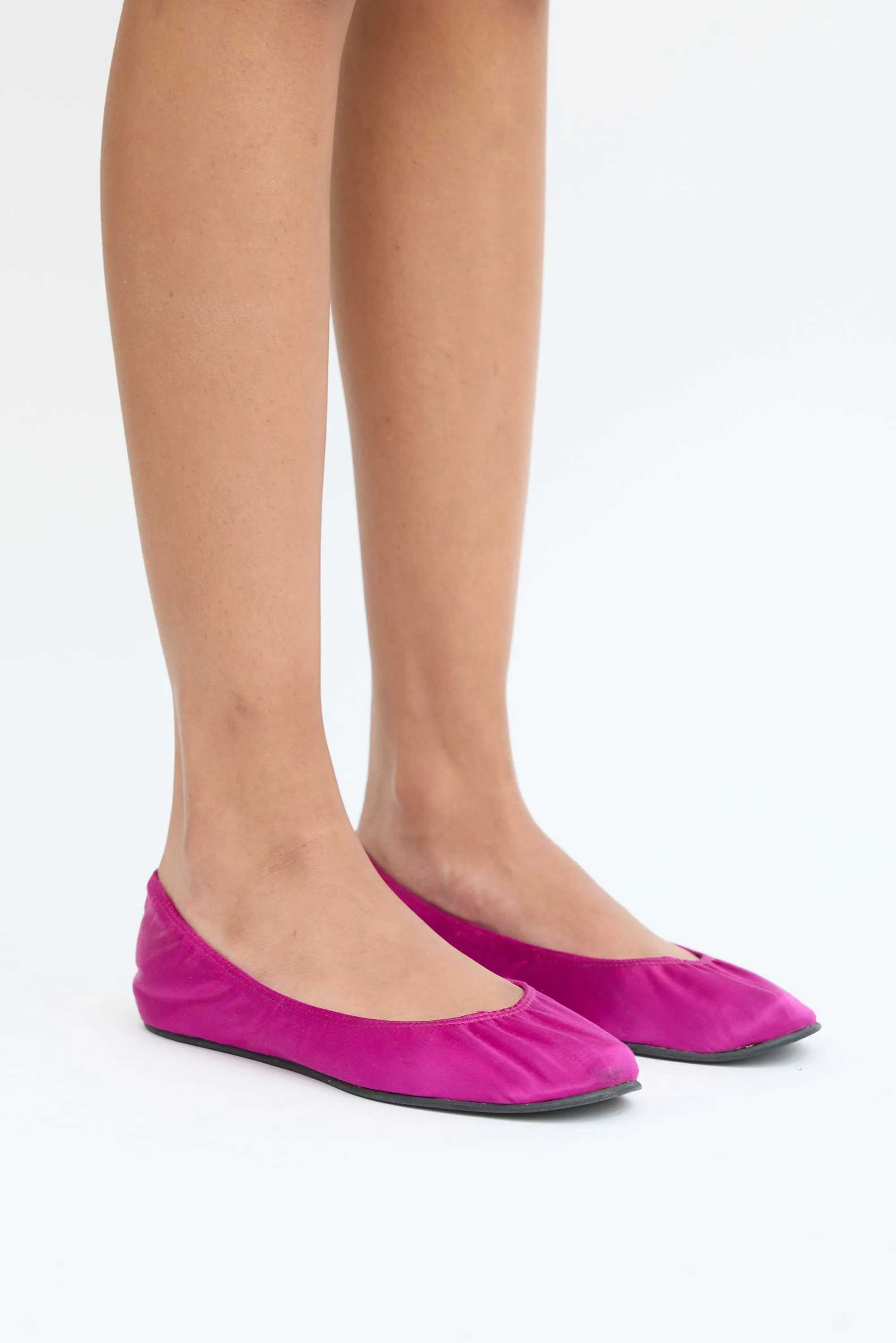 Purple Satin Ballet Flat