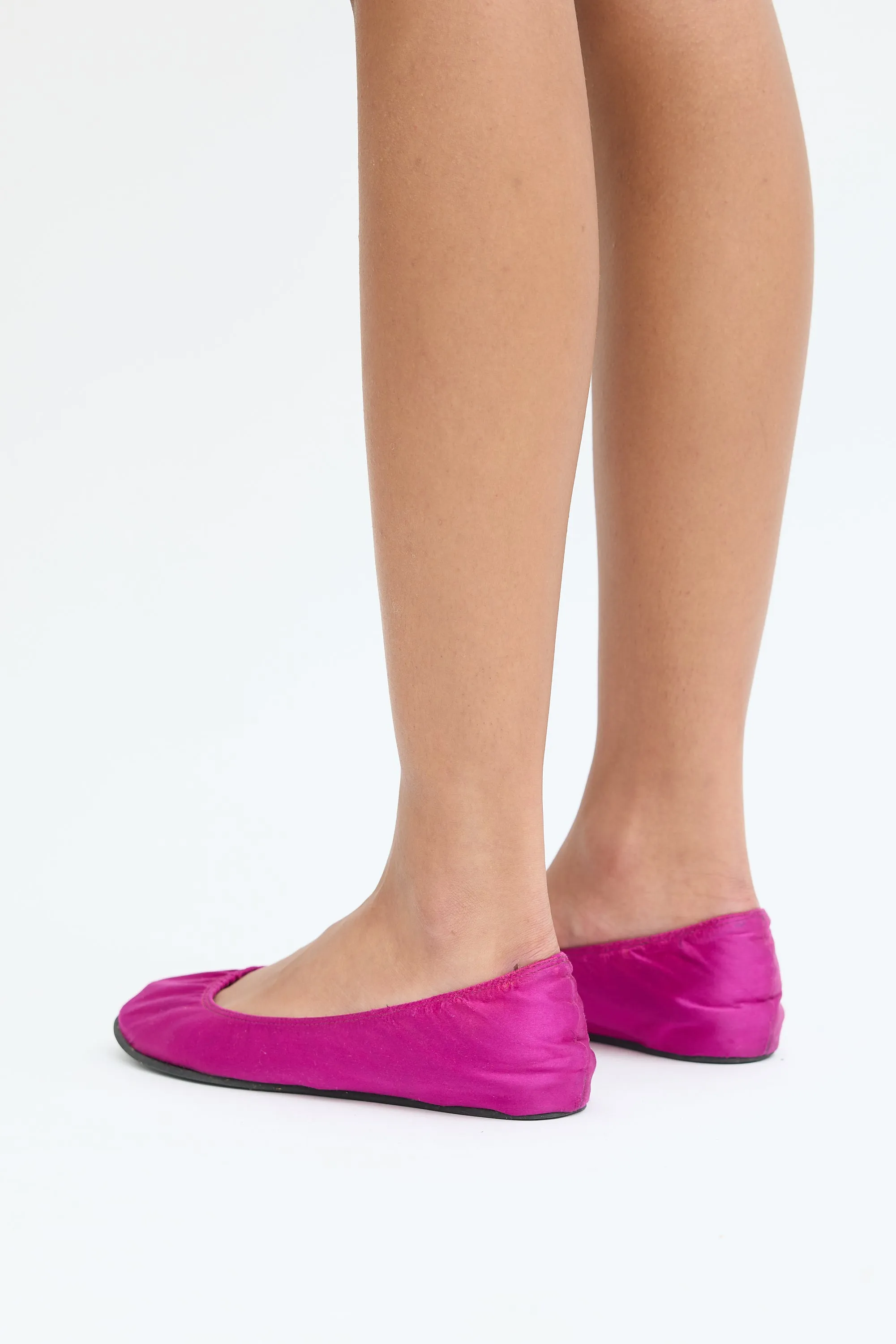 Purple Satin Ballet Flat