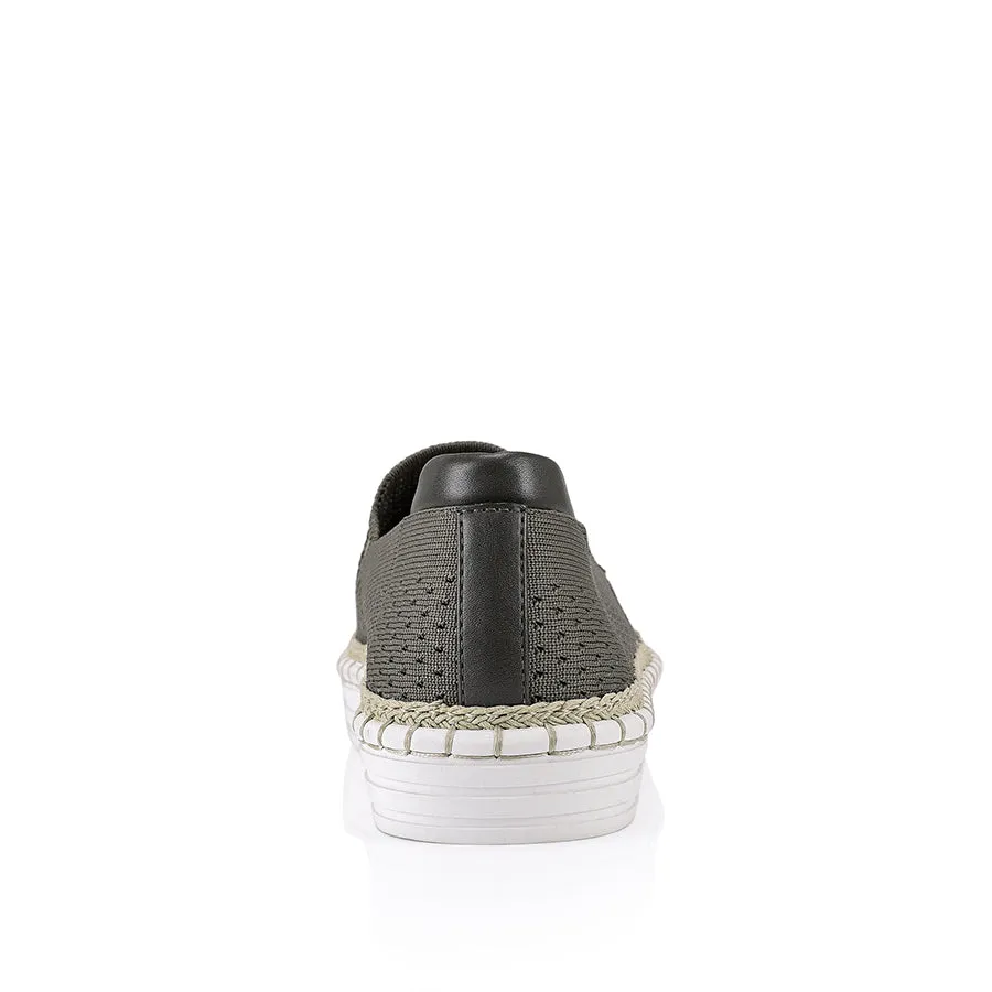 Queen Slip On Sneakers - Khaki Knit