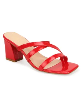 Red Patent Strappy Mules