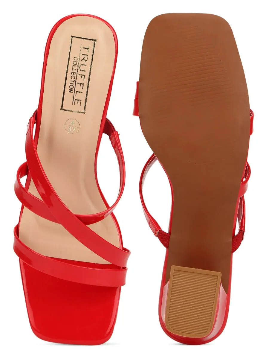 Red Patent Strappy Mules