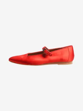 Red satin Mary Jane ballet flats - size EU 42