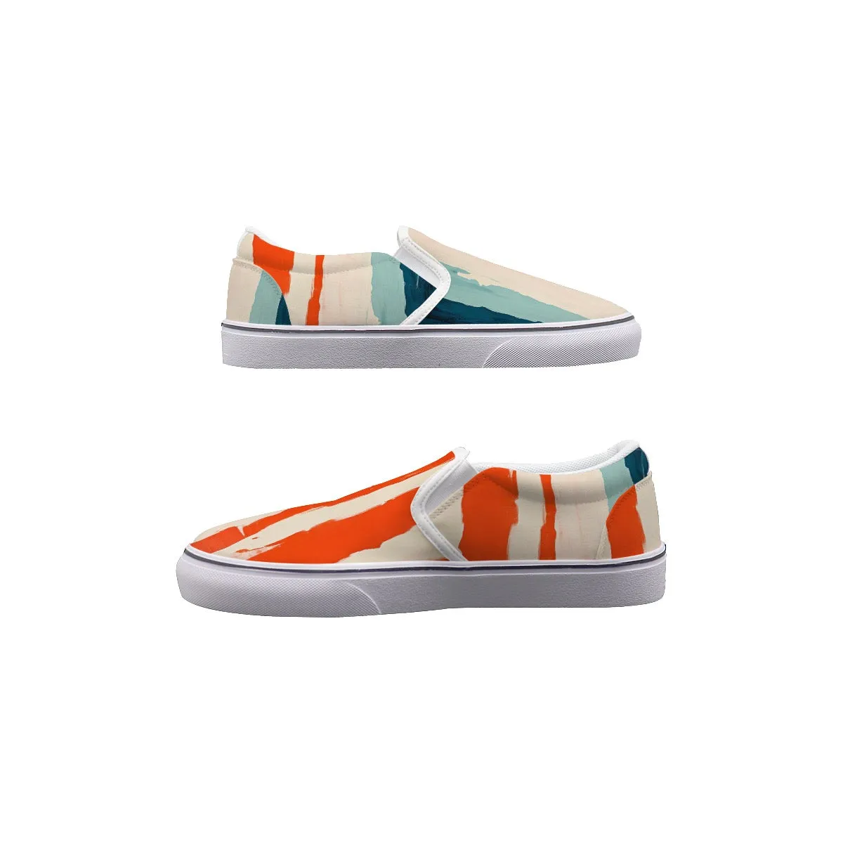 So#38 Men's Slip On Sneakers, stripe pattern