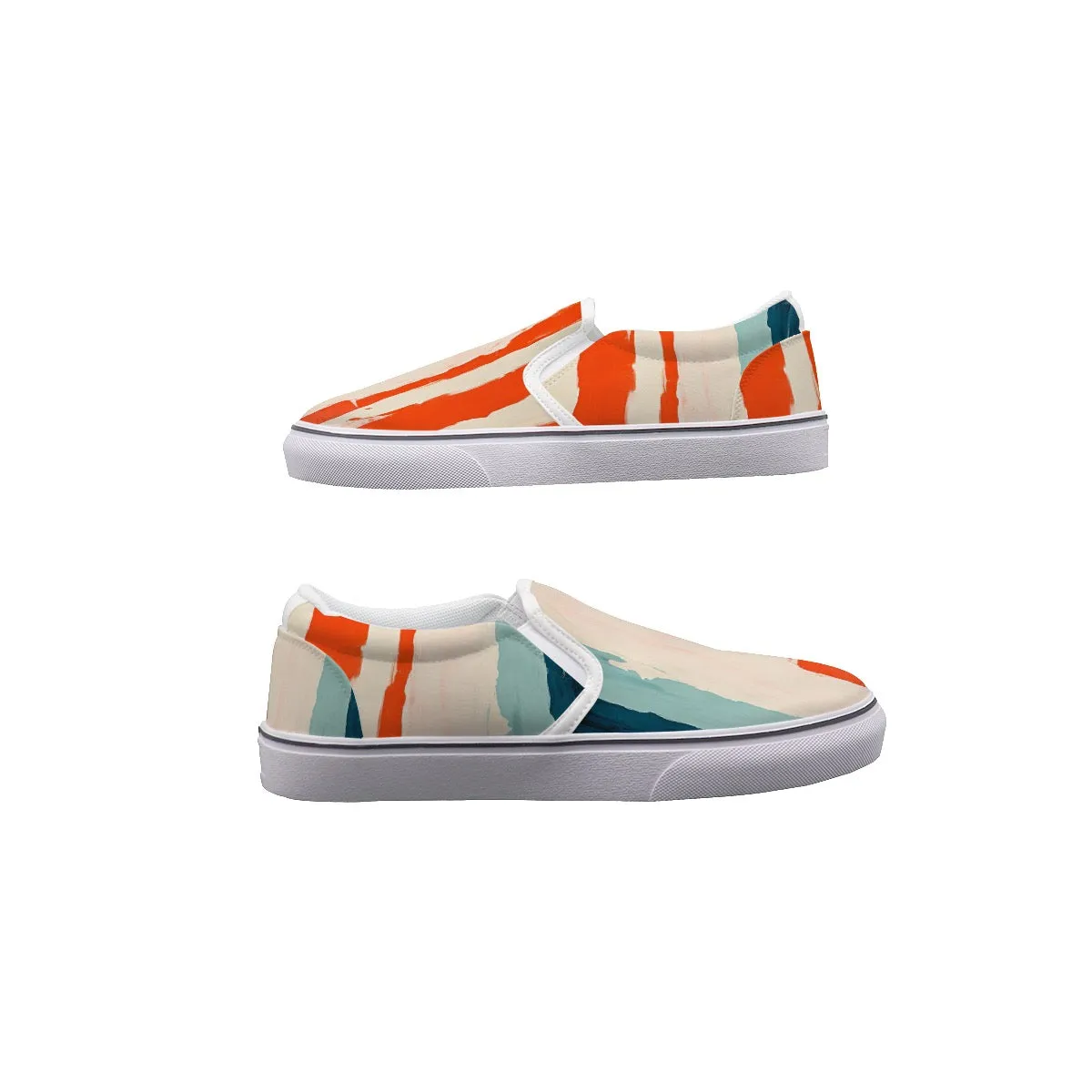 So#38 Men's Slip On Sneakers, stripe pattern