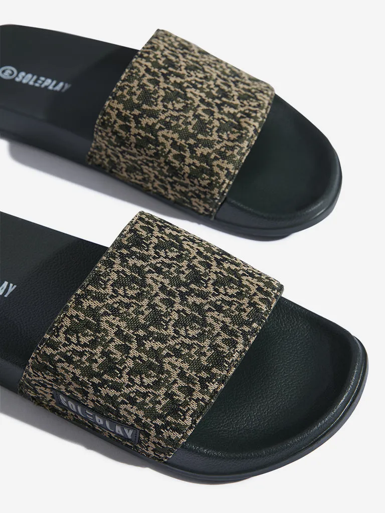 SOLEPLAY Olive Camouflage Design Pool Slides