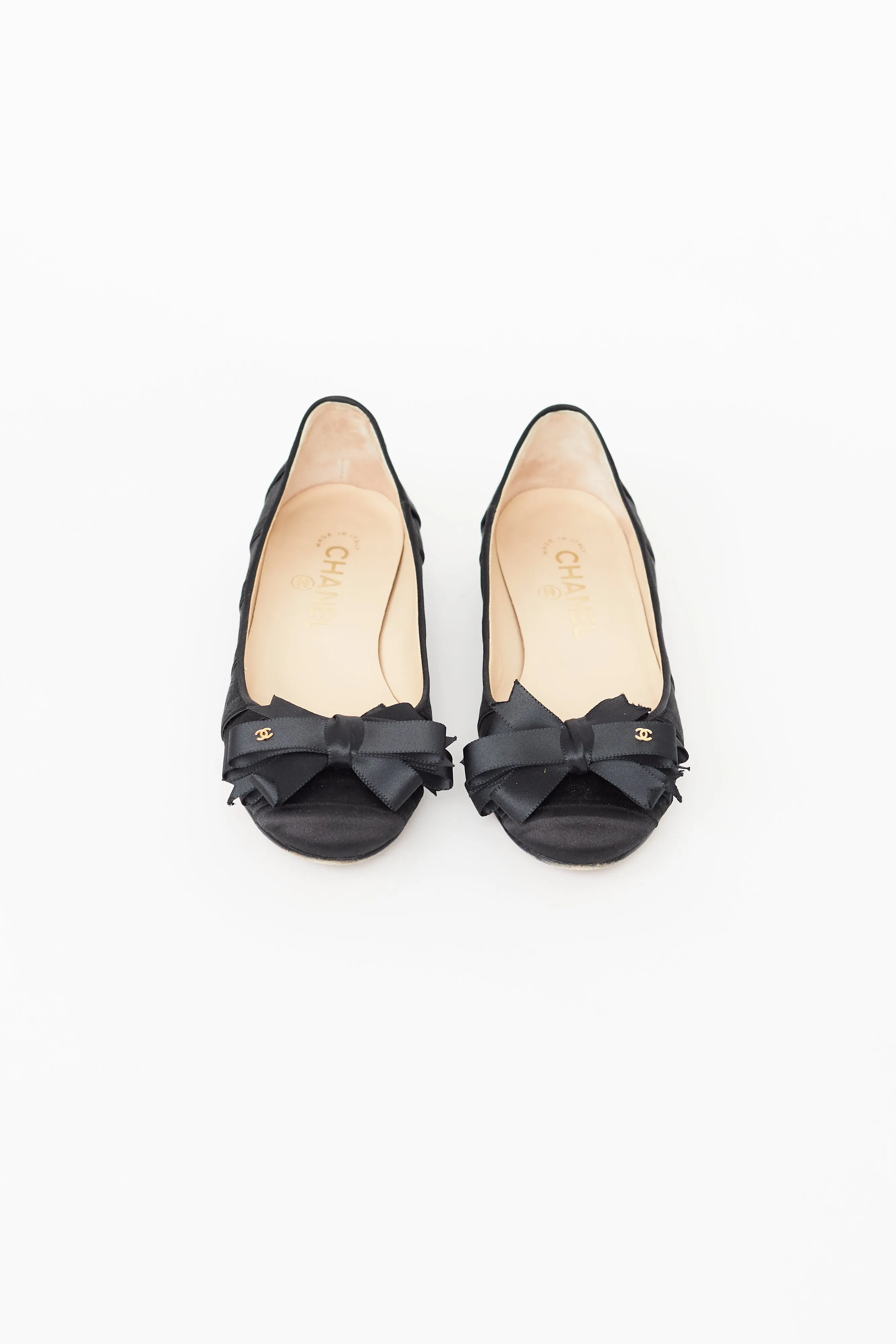 Spring 2007 Black Satin Bow Ballet Flat