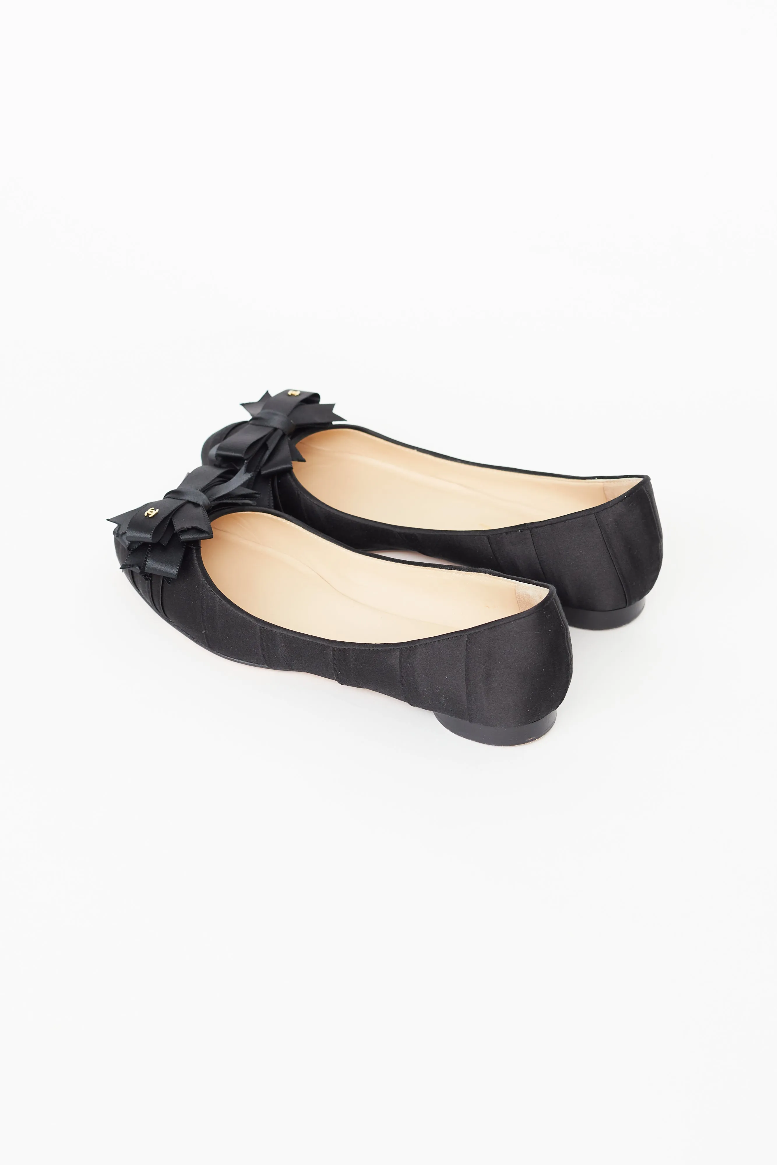 Spring 2007 Black Satin Bow Ballet Flat