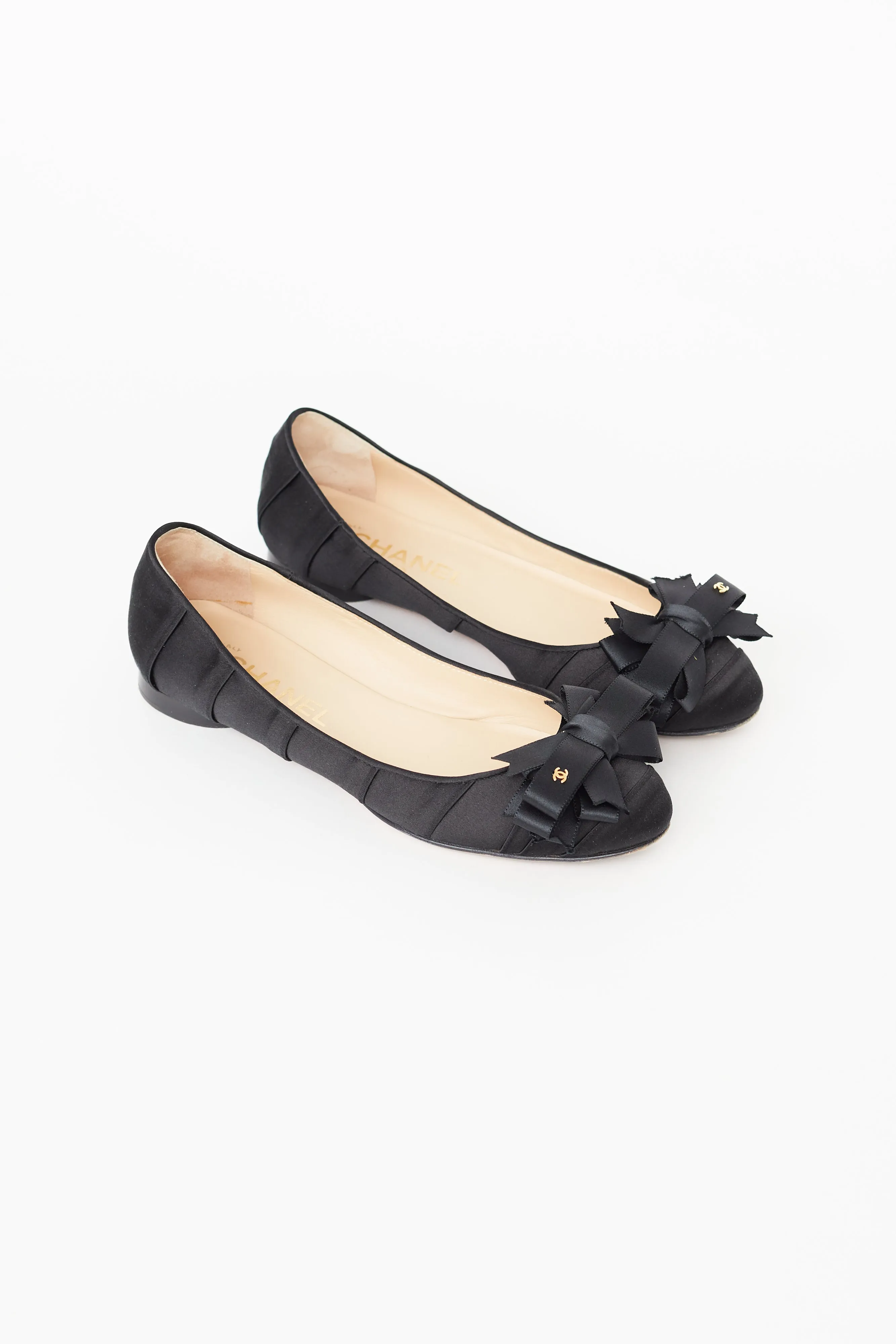 Spring 2007 Black Satin Bow Ballet Flat