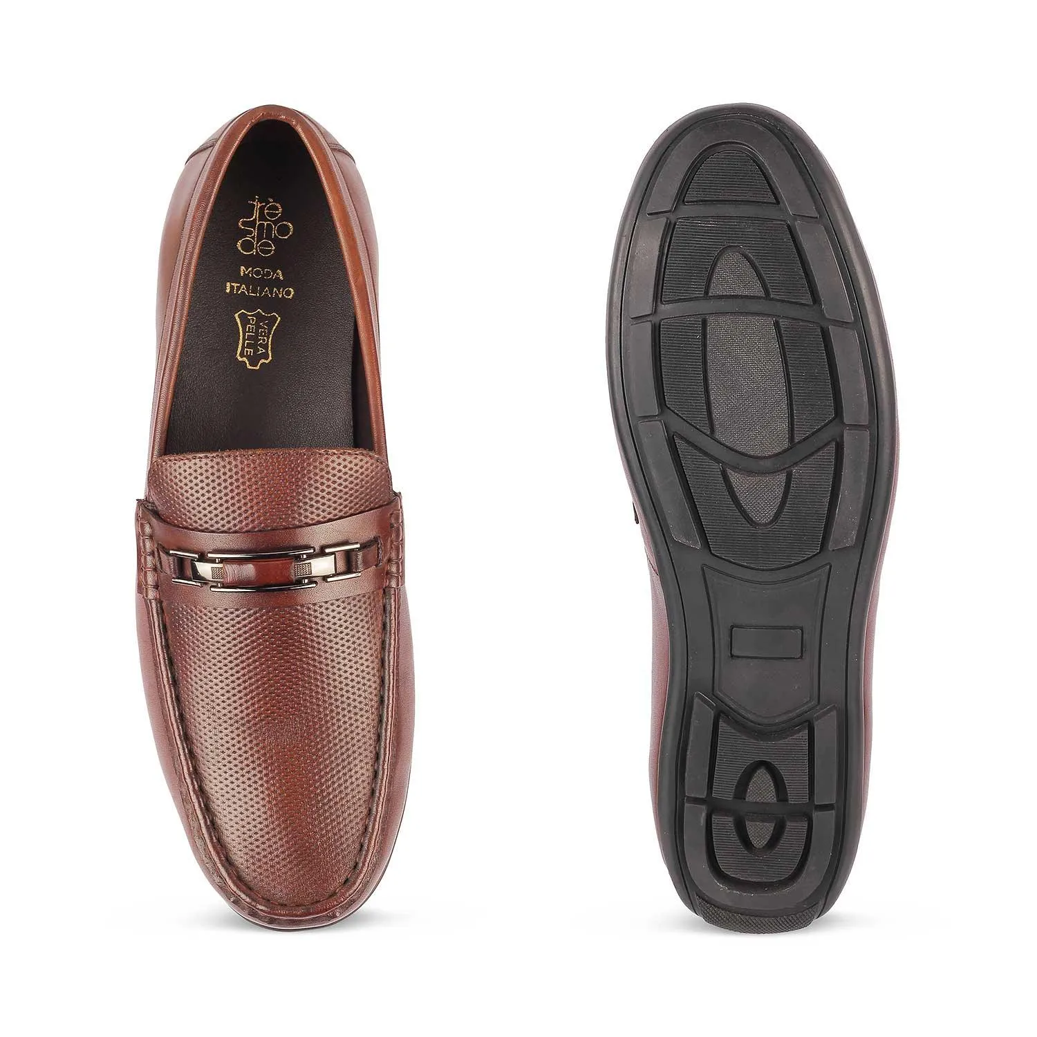 The Abia Brown Men's Leather Driving Loafers Tresmode