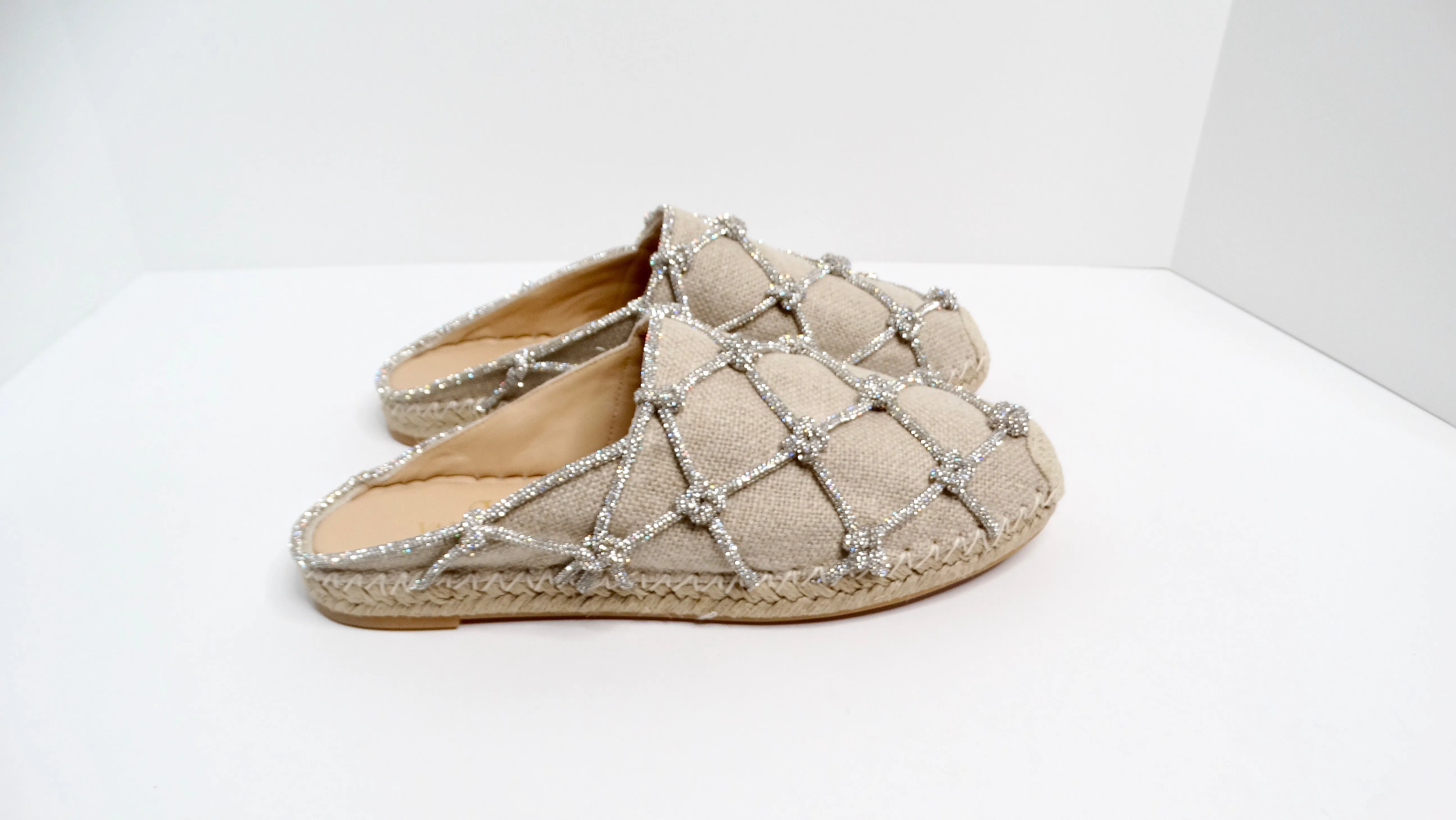 Valentino Garavani Resort Crystal Knot Caged Espadrille Mules