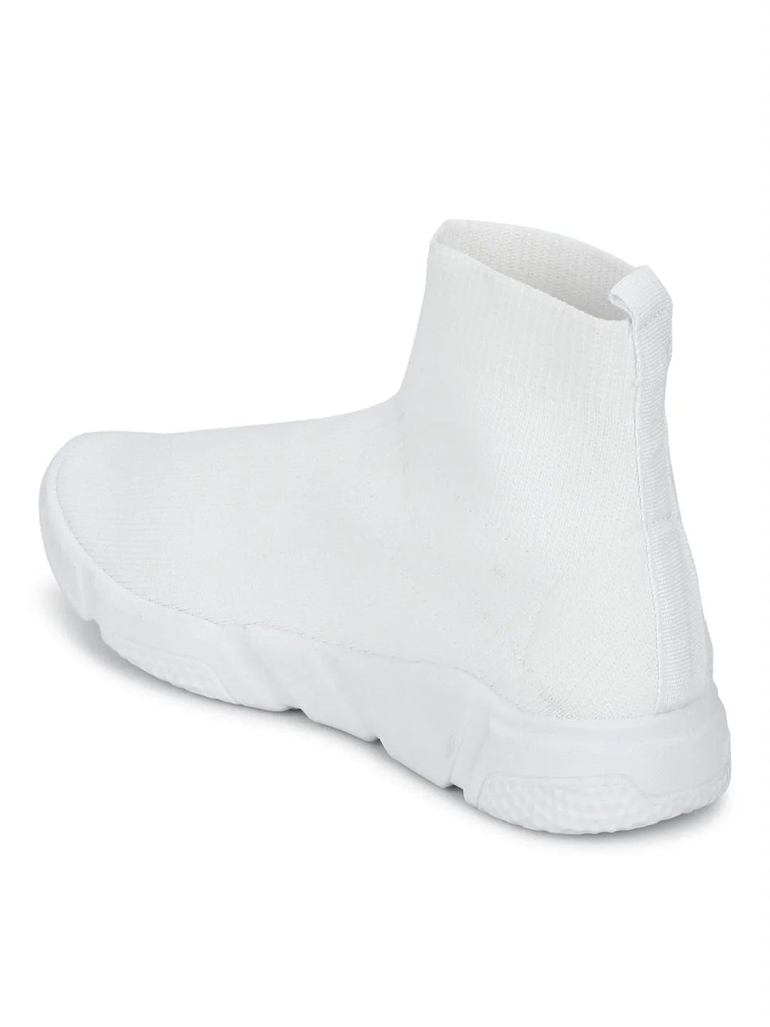 White Knitted Slip-On Sneakers