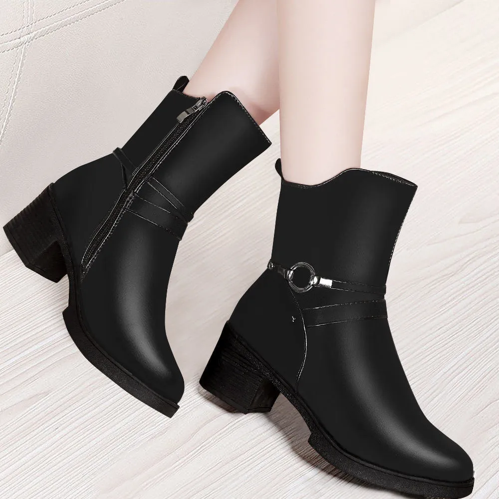 Women Gothic Ankle Boots Zip Punk Style Platform Shoes