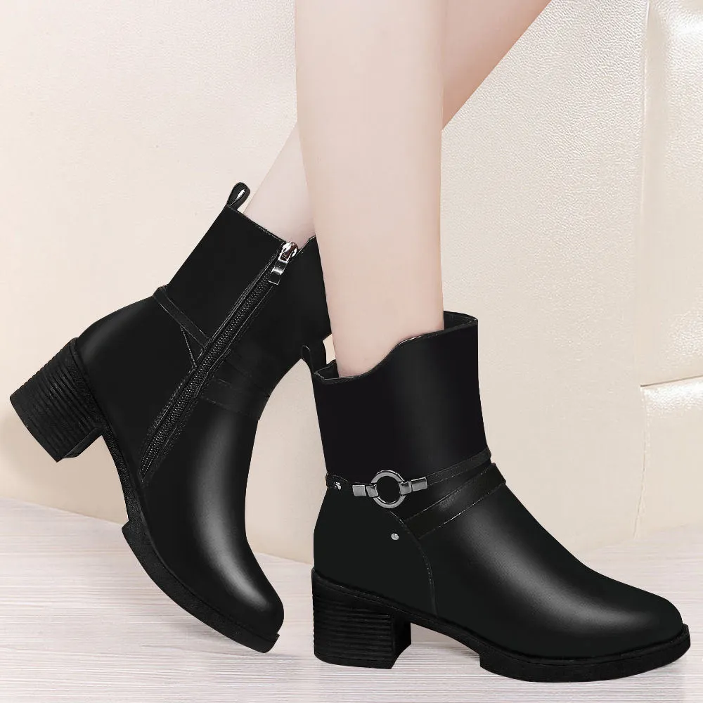 Women Gothic Ankle Boots Zip Punk Style Platform Shoes