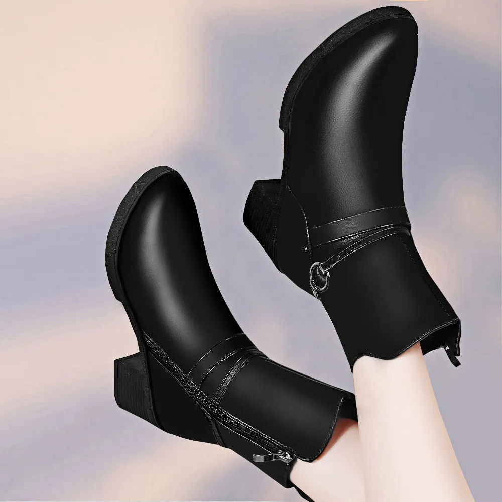 Women Gothic Ankle Boots Zip Punk Style Platform Shoes