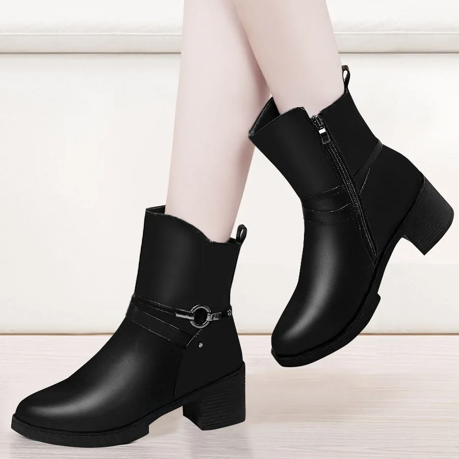 Women Gothic Ankle Boots Zip Punk Style Platform Shoes