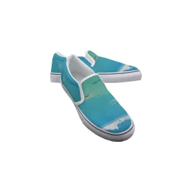 Women's Slip On Sneakers 84 blue abstract, print